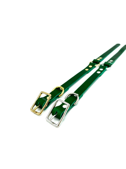 O-Ring Collar Italian Green Leather