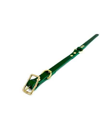 O-Ring Collar Italian Green Leather
