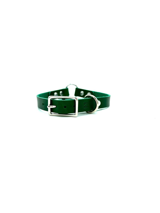 O-Ring Collar Italian Green Leather