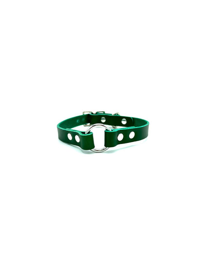 O-Ring Collar Italian Green Leather