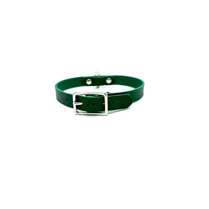 D-Ring Collar Italian Green Leather