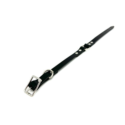 O-Ring Collar Italian Black Leather