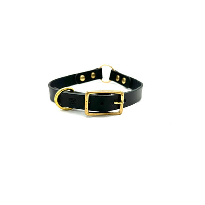 O-Ring Collar Italian Black Leather