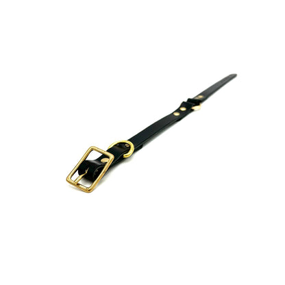 O-Ring Collar Italian Black Leather