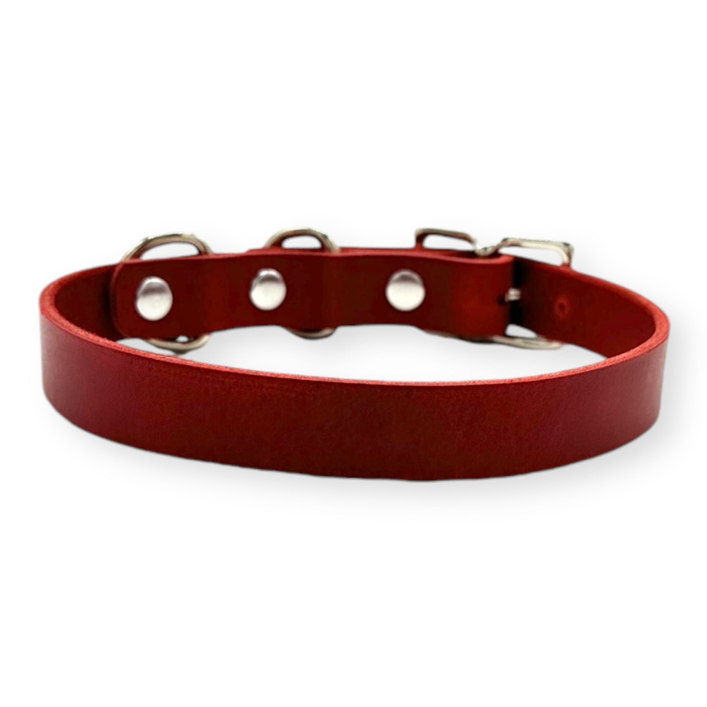 Classic Collar Italian Red Leather