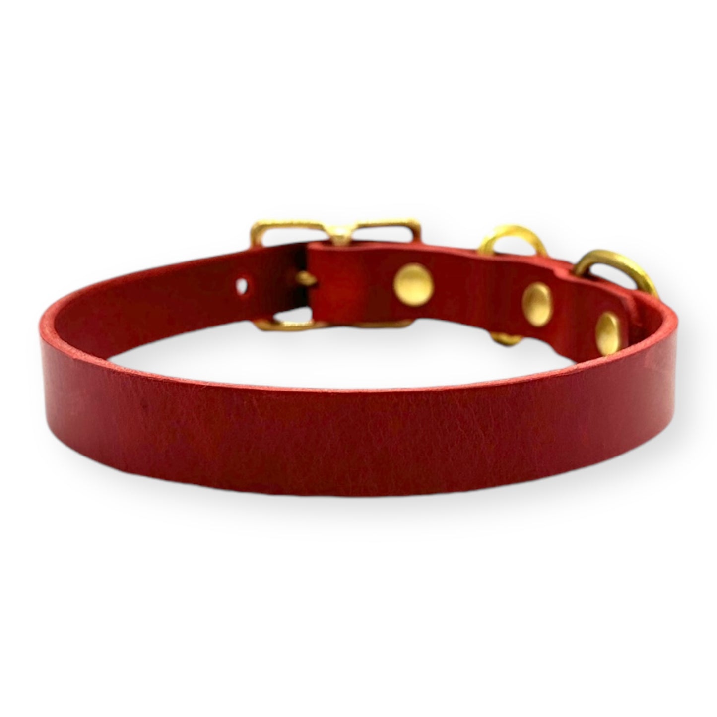 Classic Collar Italian Red Leather