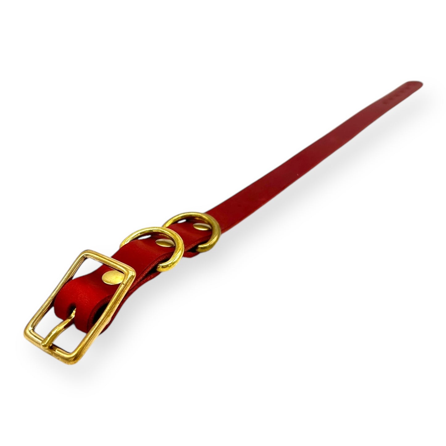 Classic Collar Italian Red Leather