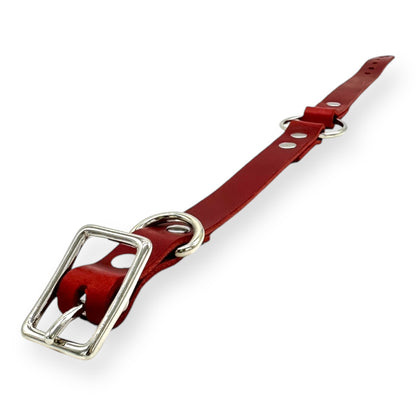 O-Ring Collar Italian Red Leather