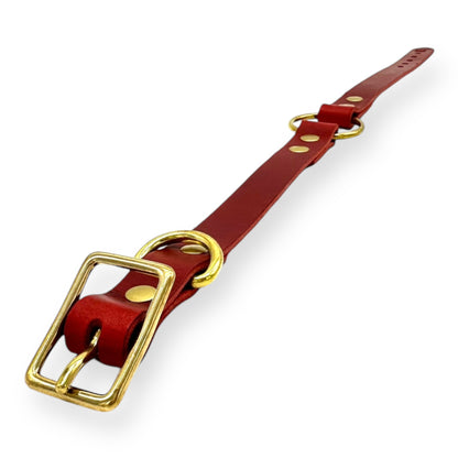 O-Ring Collar Italian Red Leather