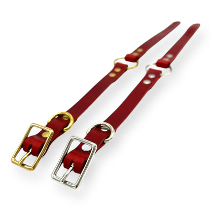 O-Ring Collar Italian Red Leather