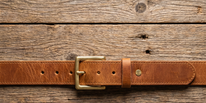 Ridge Brown Bison Leather Belt 12oz