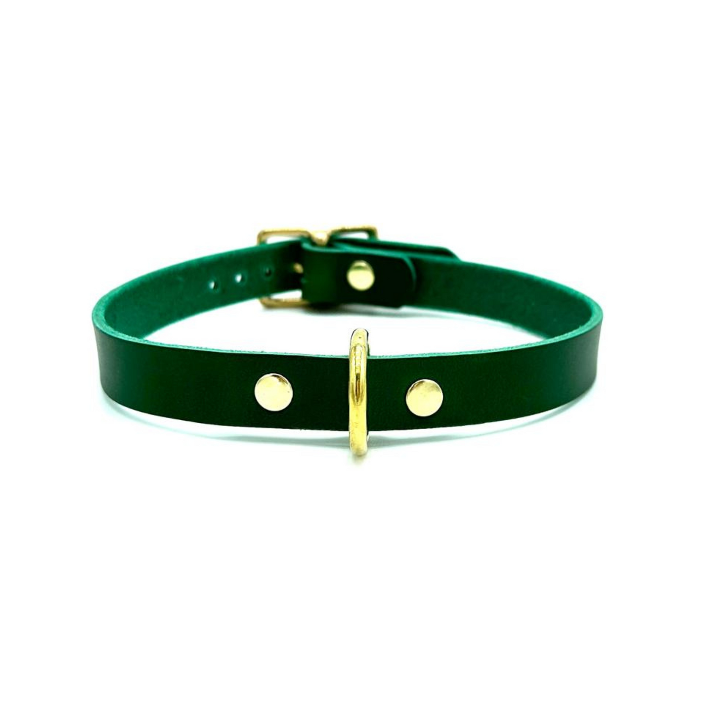 Italian Leather D-Ring Collar